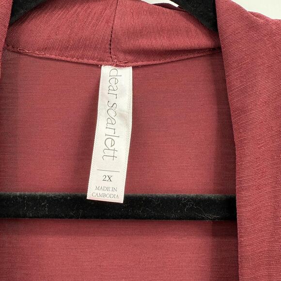 Dear Scarlett Blouse Womens 2X Surplice Drape Sleeveless Top 2XL Plus Size - Picture 4 of 11